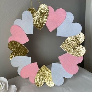 Heart-Shaped Wreath with Glitter Accents